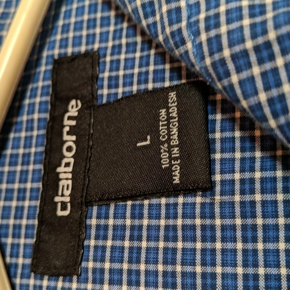 Claiborne Men's Short Sleeve Button Down Plaid Shirt Size Large - Picture 2 of 7